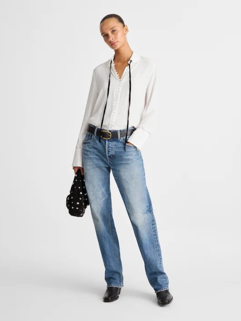 Madewell Necktie Button-Up Top large - Picture 2 of 5